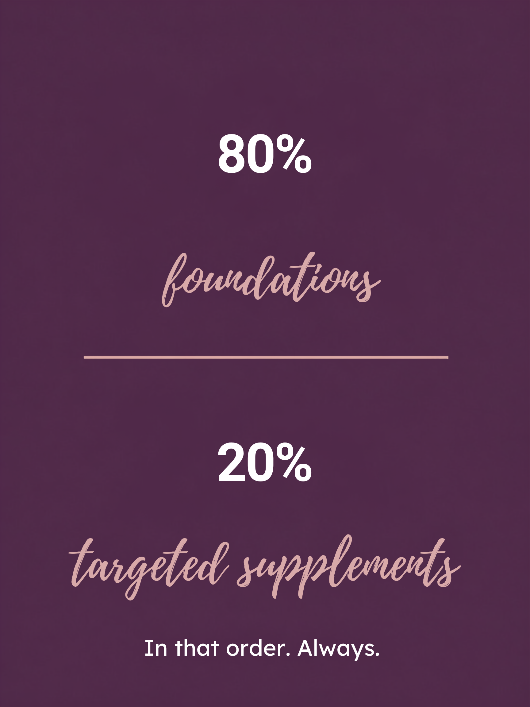 80 percent foundations 20 percent supplements 80 percent foundations 20 percent supplements